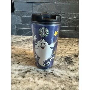 Starbucks Halloween Ghost Barista Plastic Coffee Travel Mug 2001-03. 8oz RARE